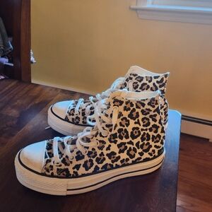 Converse Leopard Print High-Top Sneakers
